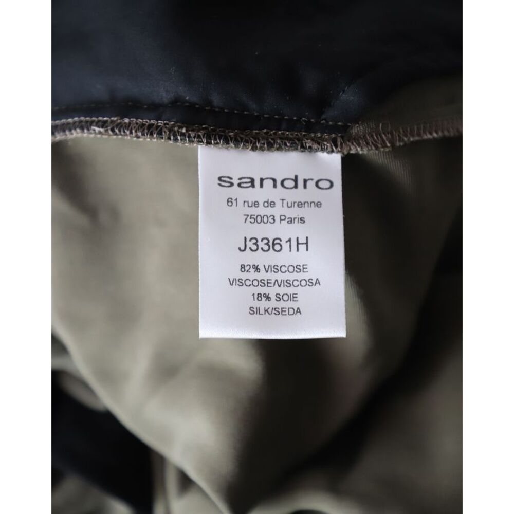 Sandro Paris Velvet Skirt with Bow in Green Viscose - Picture 5 of 5